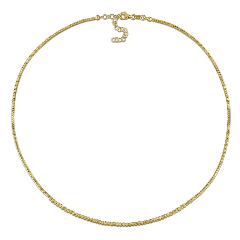 Miadora Sterling Silver Wheat Link Chain Necklace and Bracelet Set