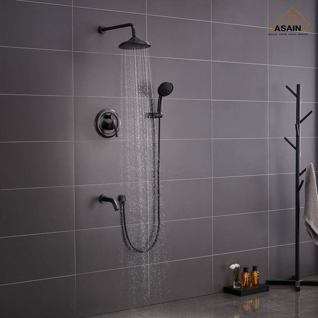 CASAINC Wall-mounted Rain Shower Faucet with Pressure Balanced Valve