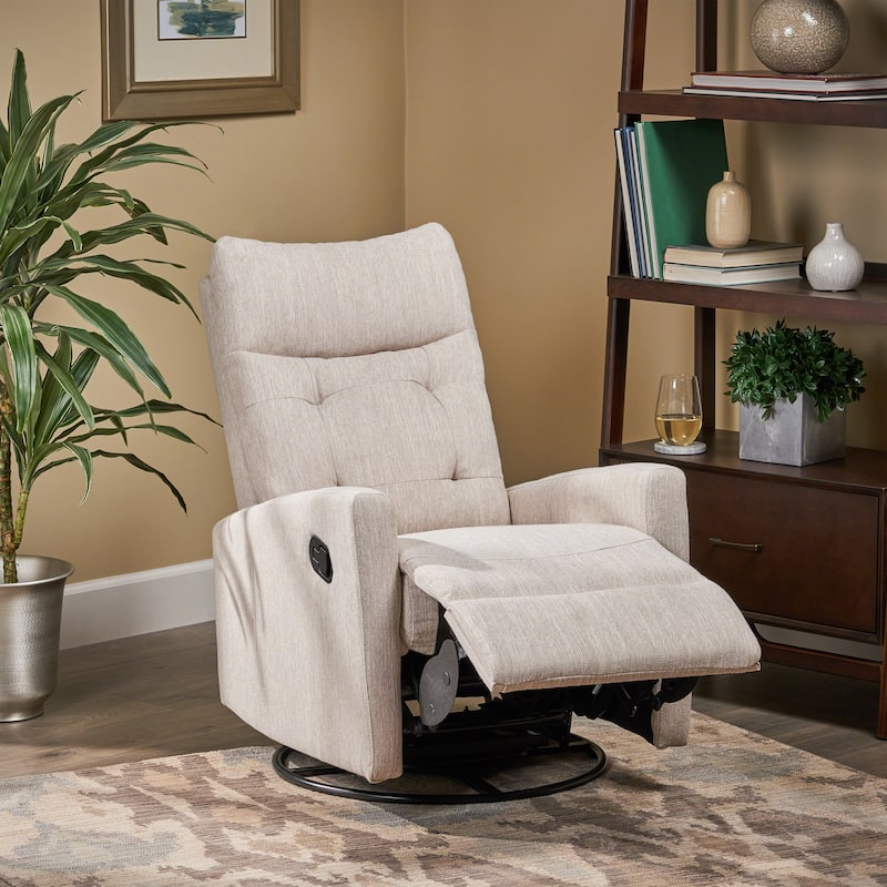 Contemporary Push‑Back Swivel Glider Recliner Chair