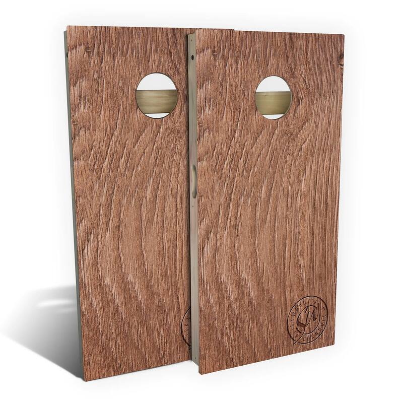 Walnut Outdoor Cornhole Board Set - Backyard 2x4 - Include Carrying Case