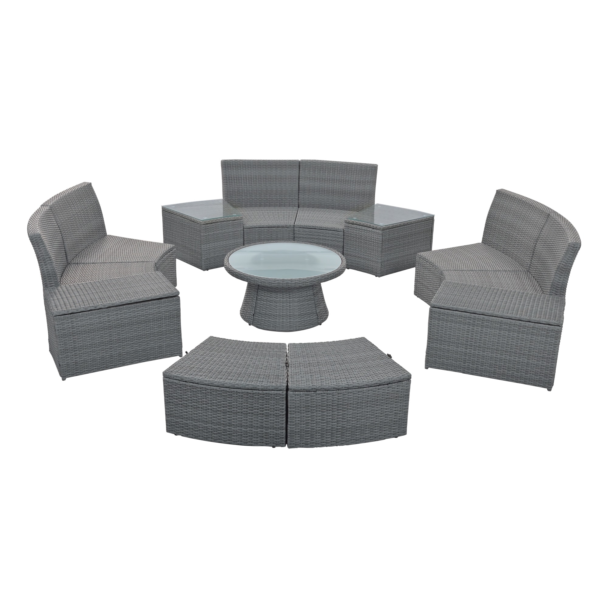 Circular rattan 2025 garden furniture