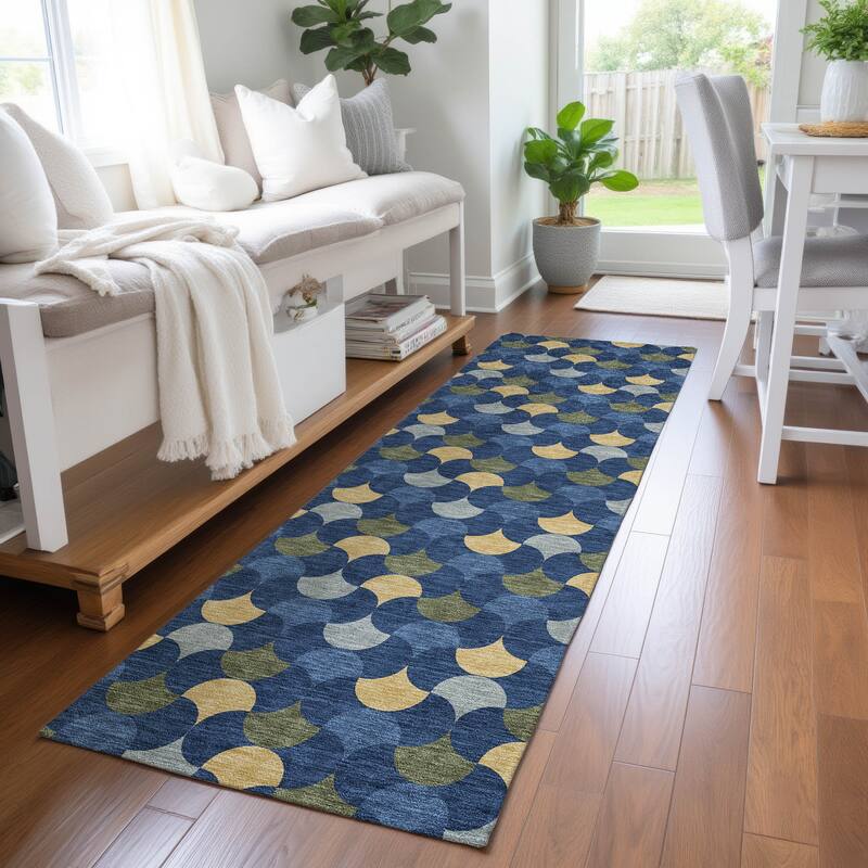 Machine Washable Indoor/ Outdoor Modern Osage Chantille Rug