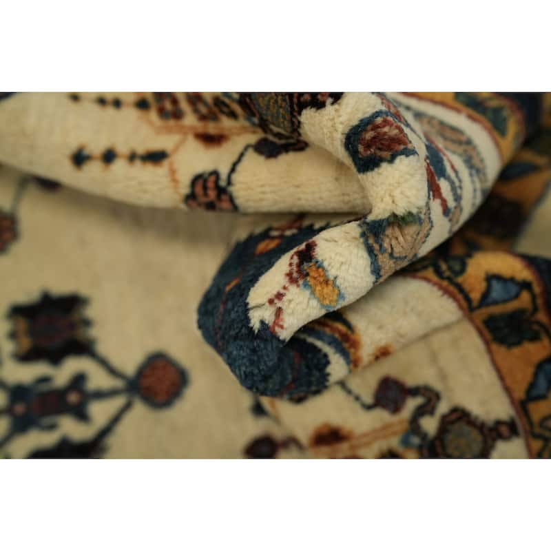 Hand Knotted Oriental 100% Wool Carpet Tribal All-Over Beige & Ivories Gabbeh Area Rug - 6' 3'' X 4' 7''