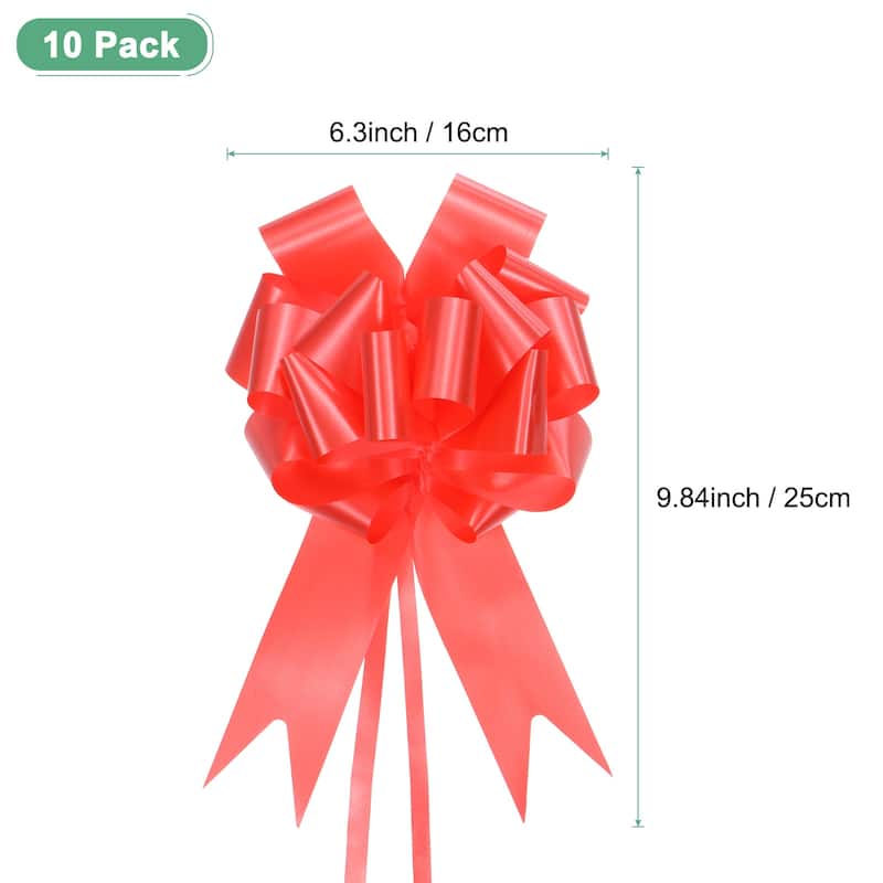 10pcs Large Pull Bow 10 Inch Flower Bows for Wedding Baskets