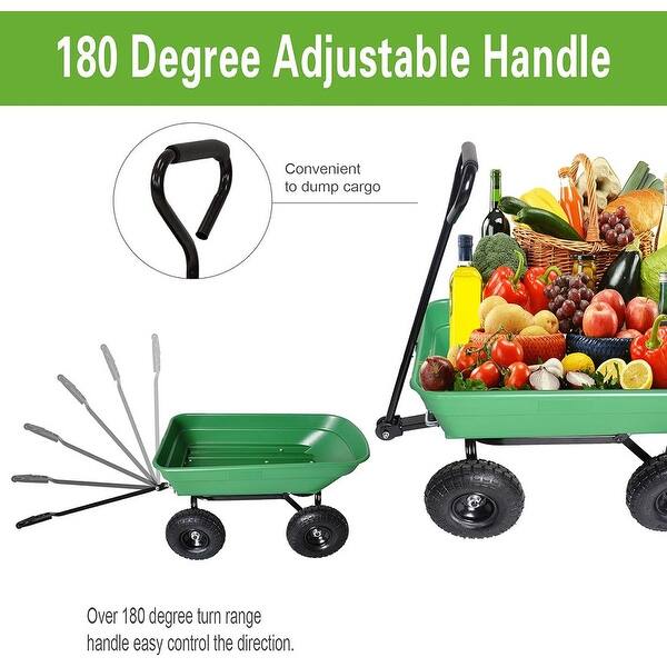 Folding Garden Cart 300lbs Capacity Wheelbarrow Utility Wagon Carts