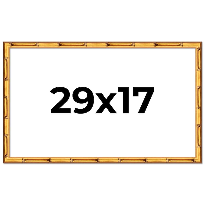 29x17 Frame Gold Bamboo Picture Frame Modern Photo Frame Includes UV Acrylic Shatter Guard Front Acid Free Foam Backing Board