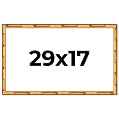 29x17 Frame Gold Bamboo Picture Frame Modern Photo Frame Includes UV Acrylic Shatter Guard Front Acid Free Foam Backing Board