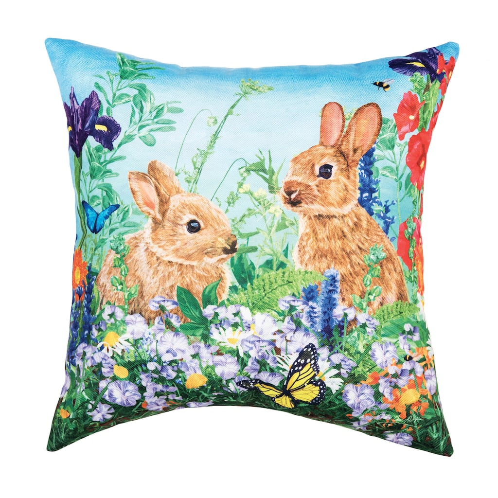 Bunny Garden Paradise Pillow
