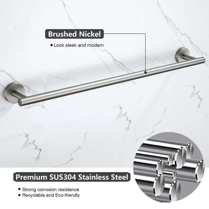 6-Piece Bath Hardware Set in Stainless Steel