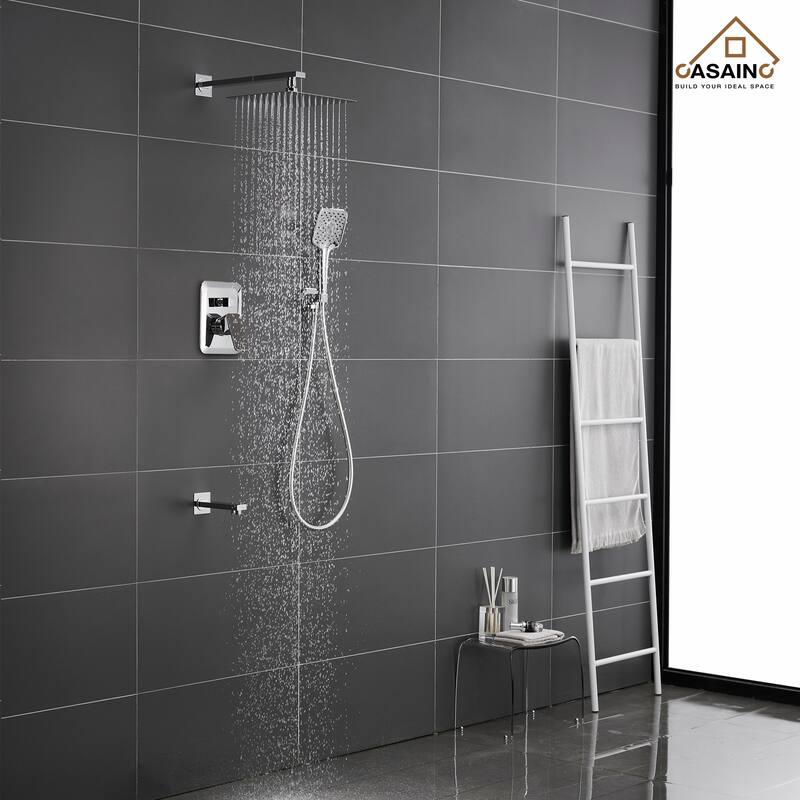 Wall-mounted rain shower faucet with pressure balanced valve