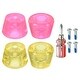 Roller Skate Toe Stops With Screwdriver Brake Stoppers Mixed Purple White 2 Pair Mixed Purple White