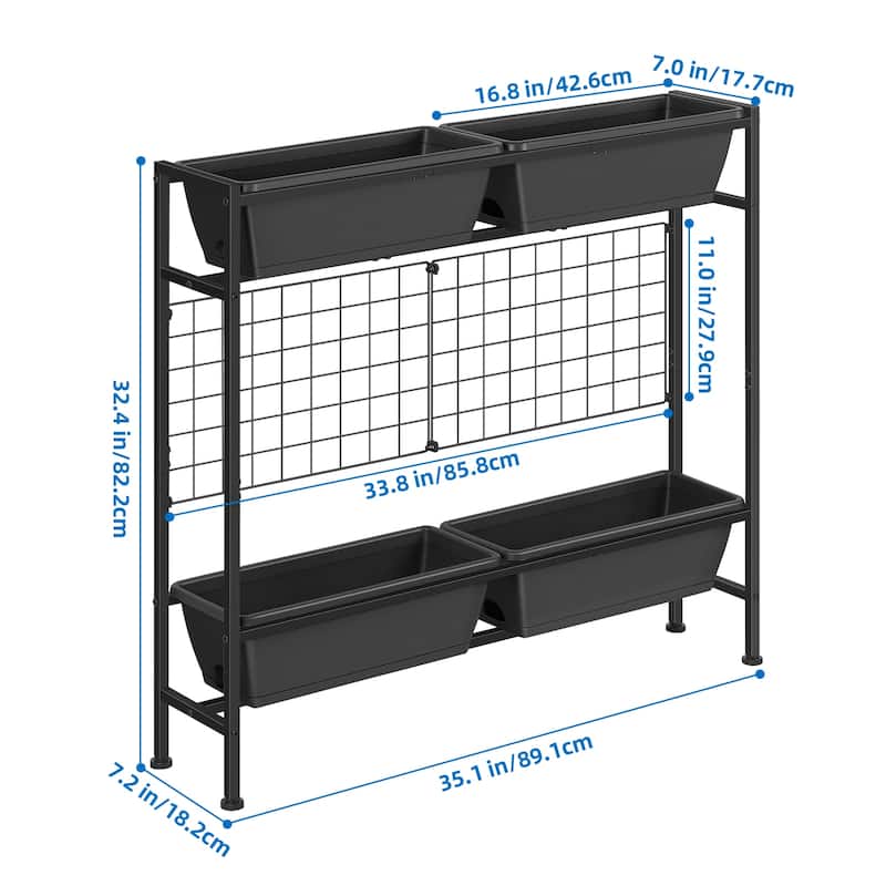 Raised Garden Beds Outdoor Elevated Garden Planter Boxes with Trellis and Legs