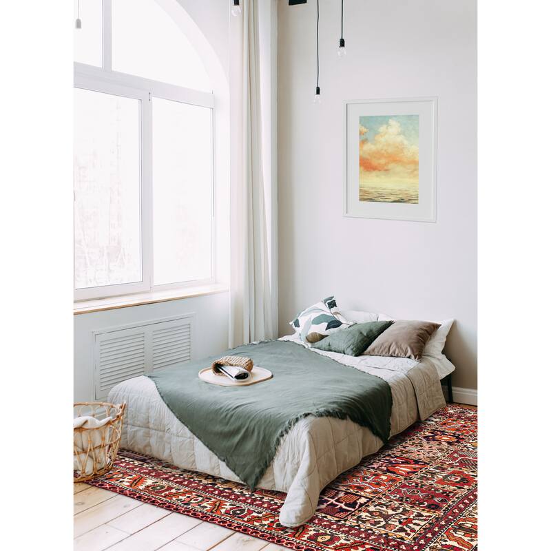 ECARPETGALLERY Hand-knotted Kayseri Vintage Red Wool Rug - 6'9 x 9'3