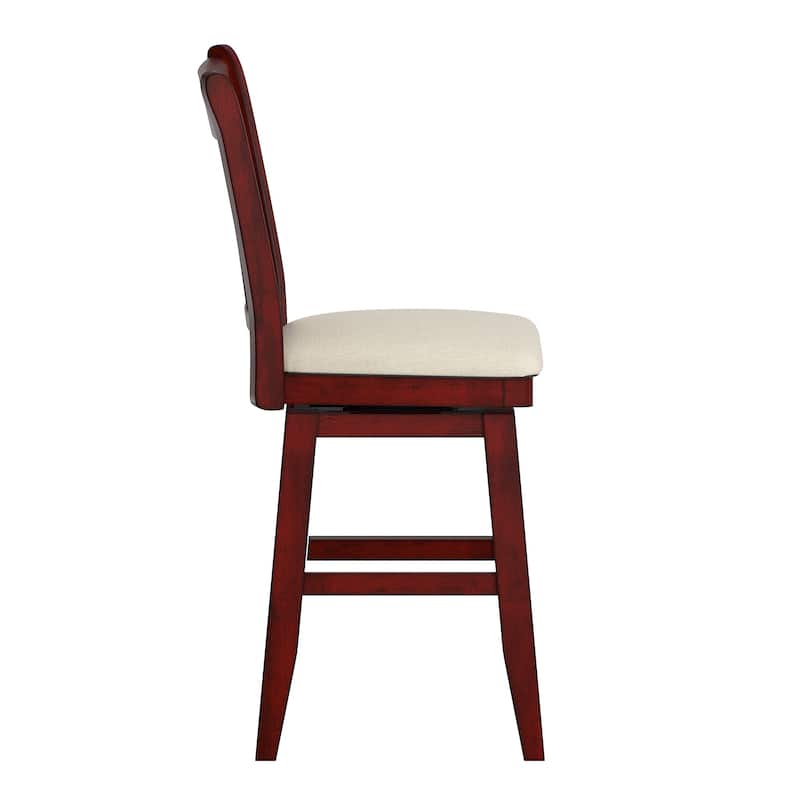 Eleanor Double X Back Wood Swivel Bar Stool by iNSPIRE Q Classic