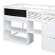 preview thumbnail 17 of 49, Stylish & Simple Twin Size Low Loft Bed with Rolling Desk, Shelf and Drawers, Solid Construction & Versatility galore, White