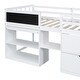 preview thumbnail 16 of 14, Twin Size Low Loft Bed with Rolling Desk, White