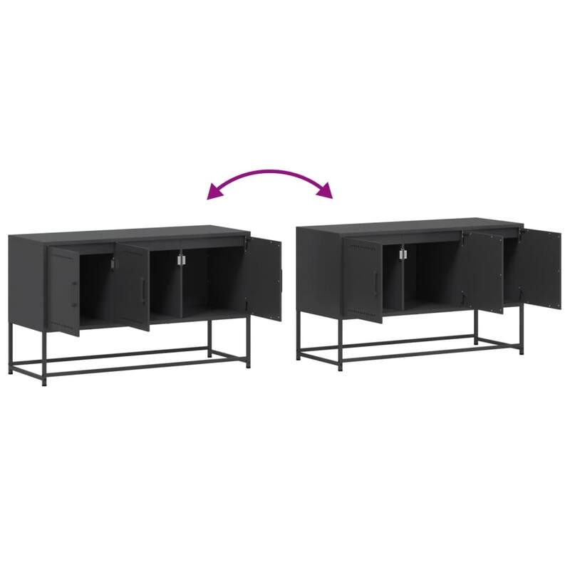vidaXL TV Stand Entertainment Center Media Unit Furniture Living Room Steel - 15.4 x 39.6 x 23.8