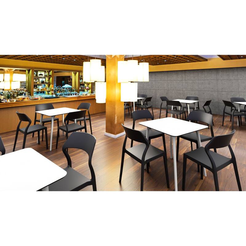 32.75" Black Solid Patio Dining Chair