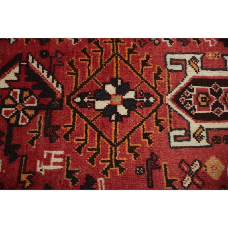 Hand Knotted Oriental 100% Wool Carpet Traditional Medallion Greys & Charcoal Shiraz Area Rug - 9' 11'' X 6' 8''