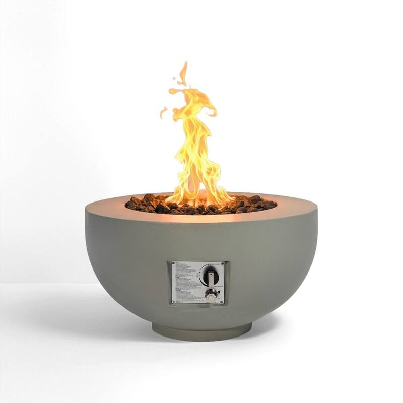 GDFStudio - 28" Outdoor Round Magnesium Oxide Fire Pit Bowl