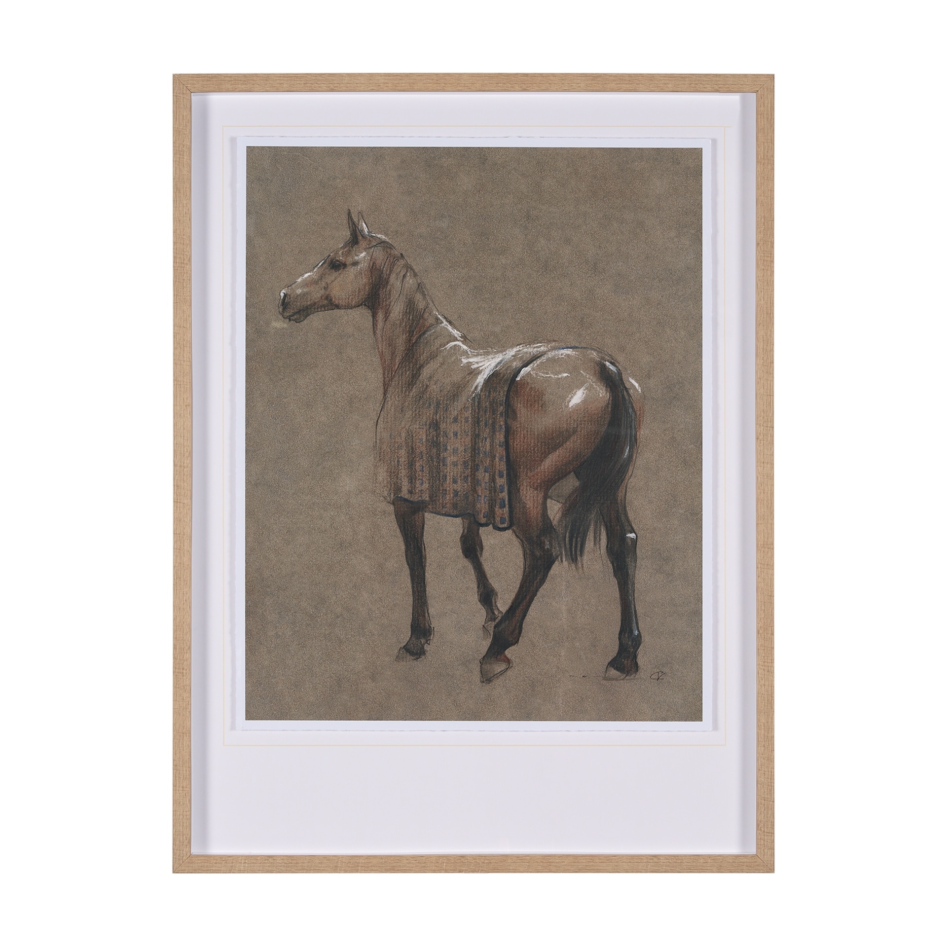 Mercana Buckskin Blanket by Mercana Studio a Hand Embellished Textured Framed Art Print
