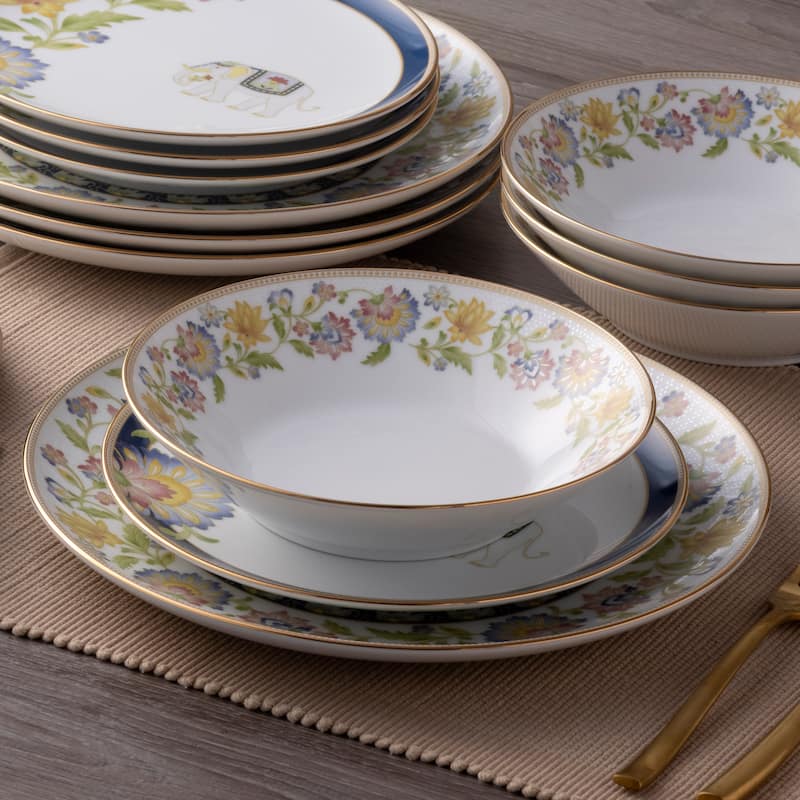 Tusker Garden 12-Piece Dinnerware Set, Service For 4