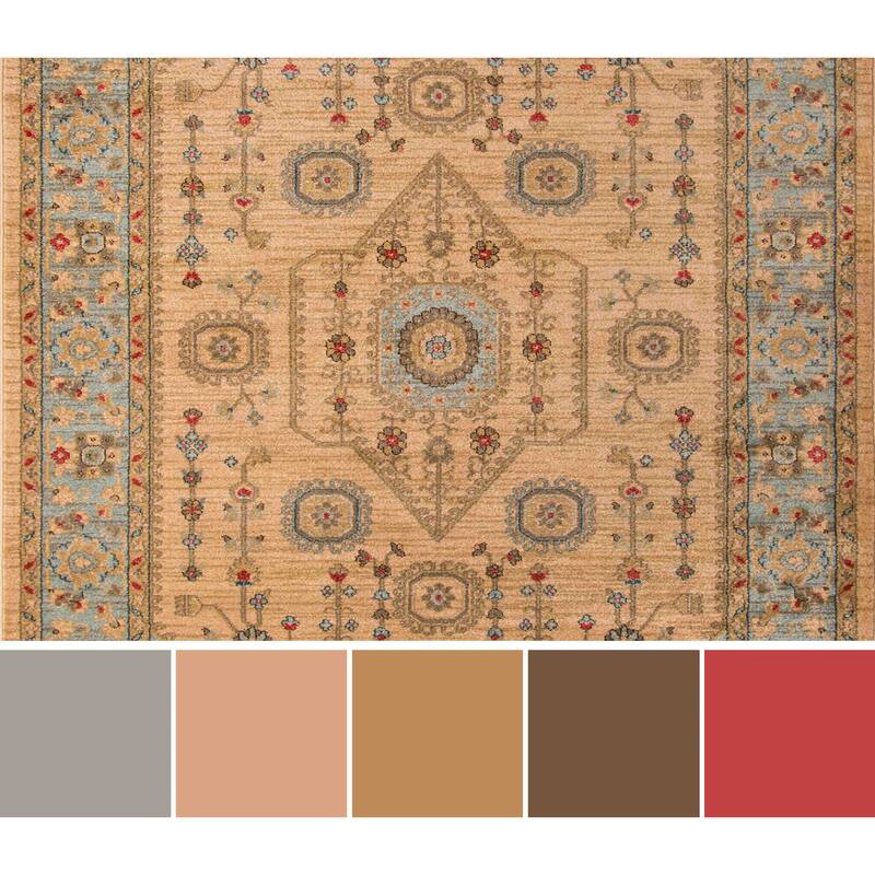 ECARPETGALLERY Machine Woven Lynda Beige Area Rug