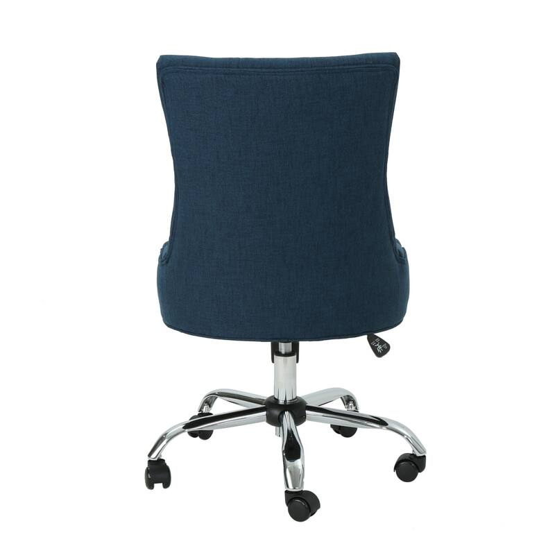 360° Rotating Home Office Chair, Adjustable Height Ergonomic Chair, Upholstered Desk Stool with Metal Base and Wheels - N/A