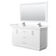 Option White, Nickel Trim, Carrara Cultured Marble Top
