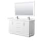 Option White, Nickel Trim, Carrara Cultured Marble Top