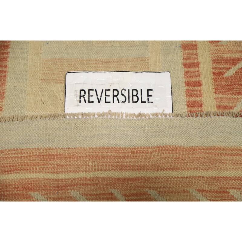 Hand Woven Oriental 100% Wool Carpet Southwestern Tribal Oranges & Rust Kilim Area Rug - 5' 0'' X 3' 5''