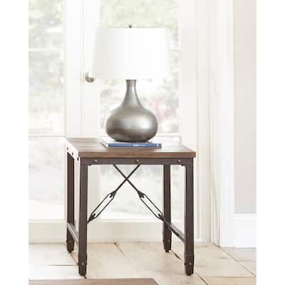 Steve Silver Gatling Industrial Wood and Metal Side Table