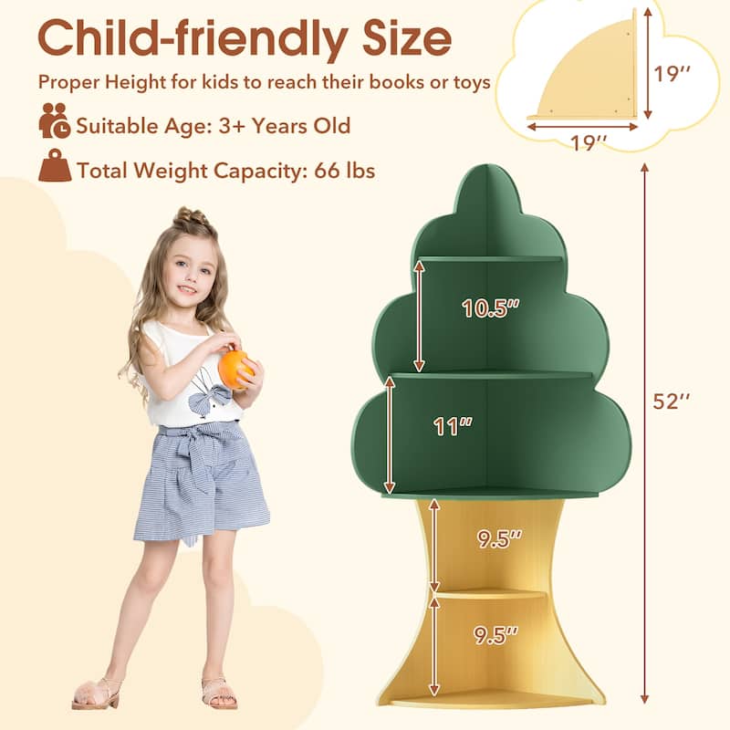 Costway Tree Bookshelf for Kids 5-Tier Children Book Display Rack Toy - See Details