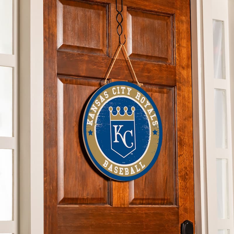 Kansas City Royals Wooden Door Decor Wall Sign - Multi-Color