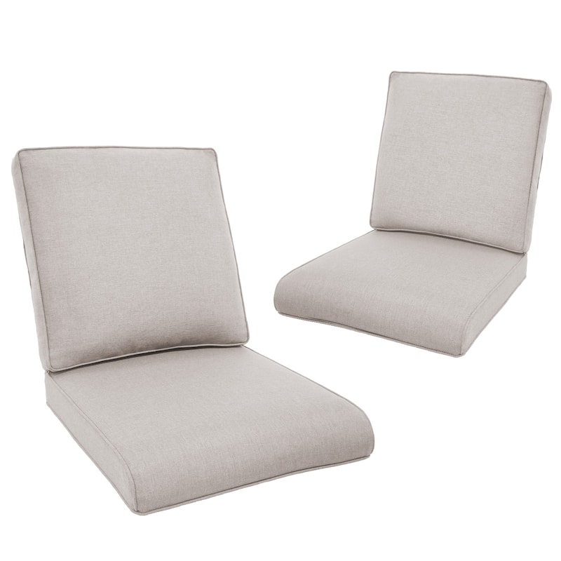 2 Pair Patio Soft Cushions for Outside - Beige - without buckle style