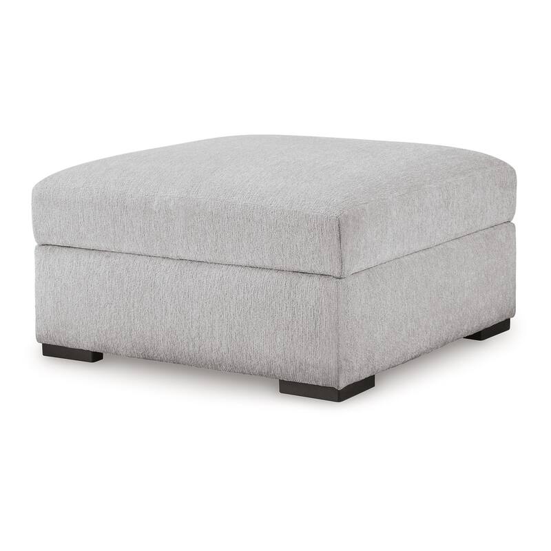 Gaby Low Profile Ottoman with Storage, Locking Wheels, Gray 37 Inch