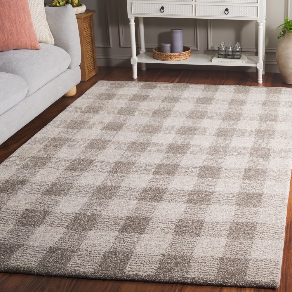 SAFAVIEH Handmade Genre Majlinda Farmhouse Gingham Wool Rug