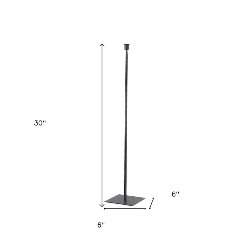 30" Black Abstract Metal Tabletop Taper Candlestick