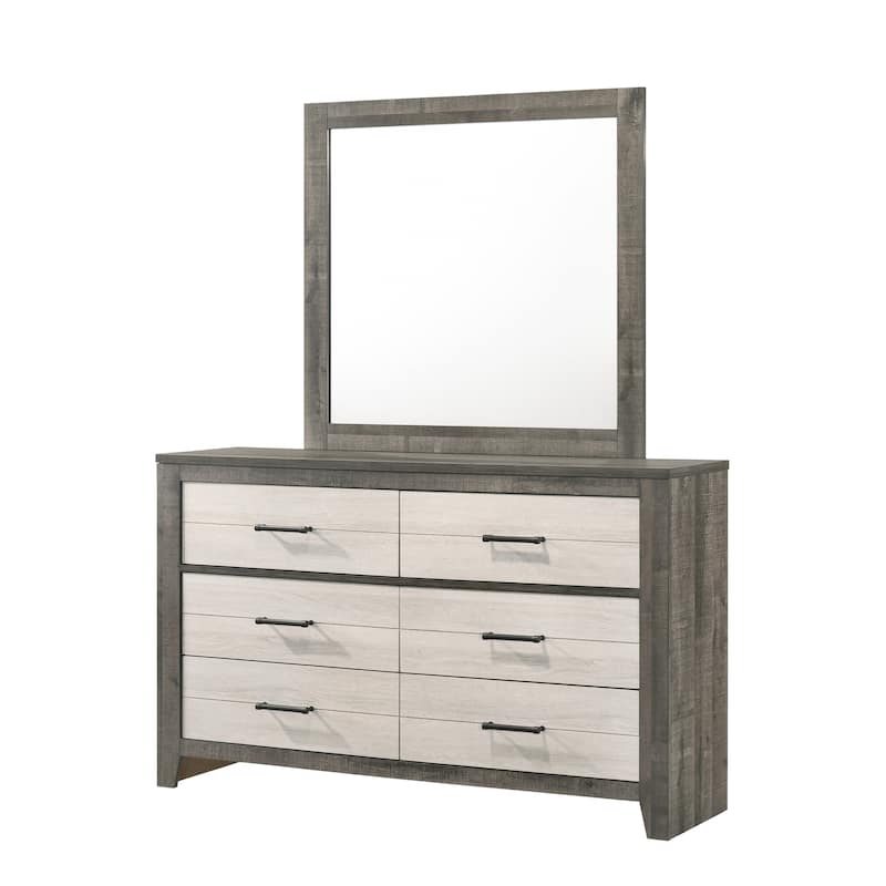 Tobin Brown Cream LED Bookcase Platform Bedroom Set