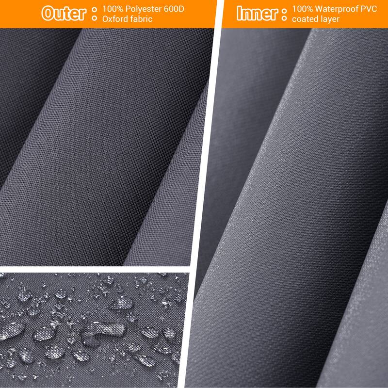 LIVOOSUN Patio Offset Umbrella Covers 600D Waterproof, Fits 8ft-11ft