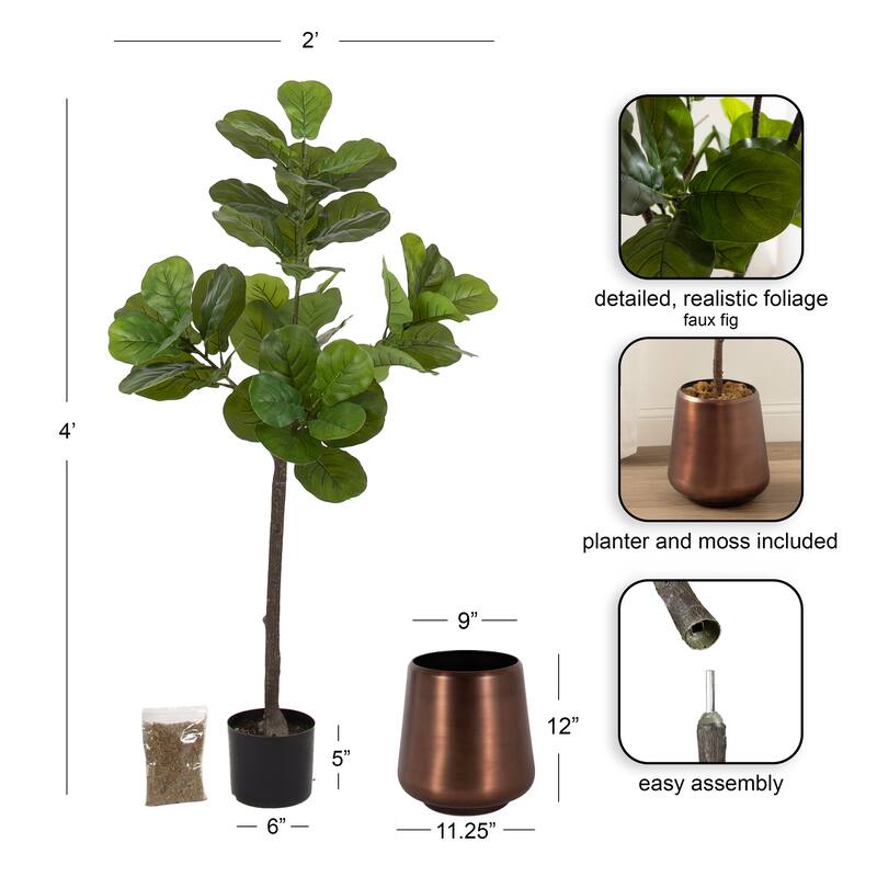 Kate and Laurel Fidmont Faux Fiddle Fig Tree