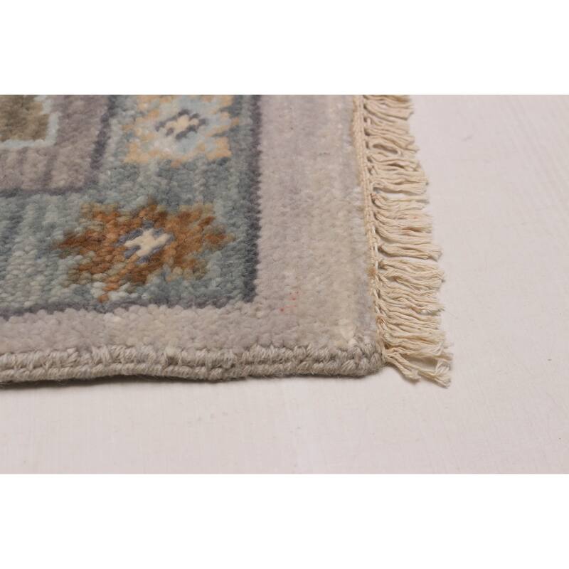 ECARPETGALLERY Hand-knotted Modern Oushak Light Grey Wool Rug - 10' 1" x 14'