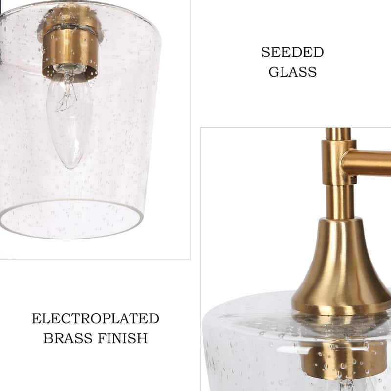 2/3-Light Modern Black Gold Bathroom Vanity Light Wine Glass Wall Sconces Lighting