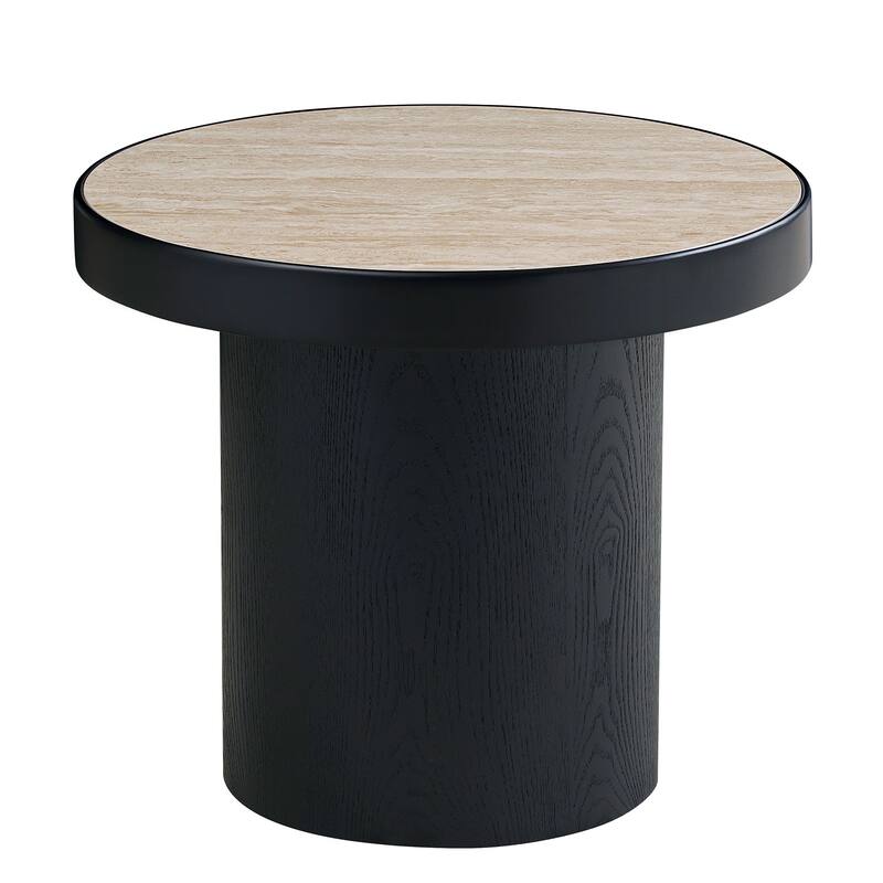 Nesting Round Coffee Table Set with Sintered Stone Tabletop, Modern Living Room Center Table