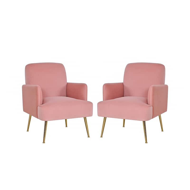 Ferrera Comfy Accent Armchair with Recessed Arms Set of 2