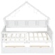 preview thumbnail 8 of 26, Full Size House Platform Bed with LED Light, 2 Drawers & Storage Shelves, Wooden House-Shaped Daybed Sofa Bedframe w/ Guardrail
