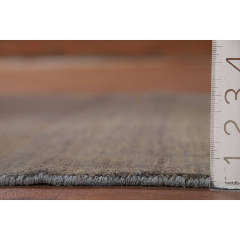 Modern Gabbeh Foyer Rug Handmade Grey Wool Carpet - 3'3"x 4'10"