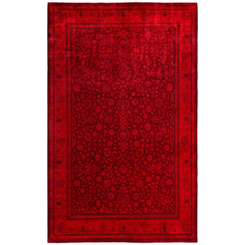 Overdyed One-of-a-Kind Hand-Knotted Area Rug - Red - 8' 0" x 12' 5"