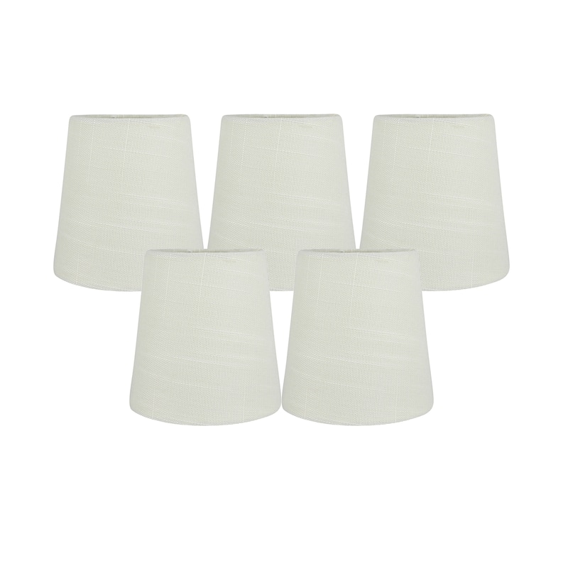 Meriville Linen Clip On Chandelier Lamp Shades, 3.5-inch by 4.5-inch by 4.5-inch - Set of 5 - Sand