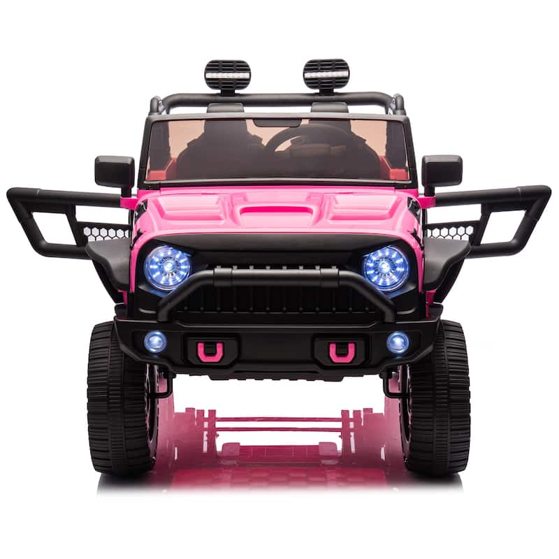 24V Two-Seater Kids Ride On Truck Car W/Parents Control,200w*2,Seat 20.28in W,Four-wheel Suspension,LED,2 independent seat belts